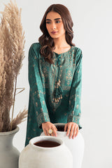 RADIANT TEAL-2PC PRINTED LINEN SUIT