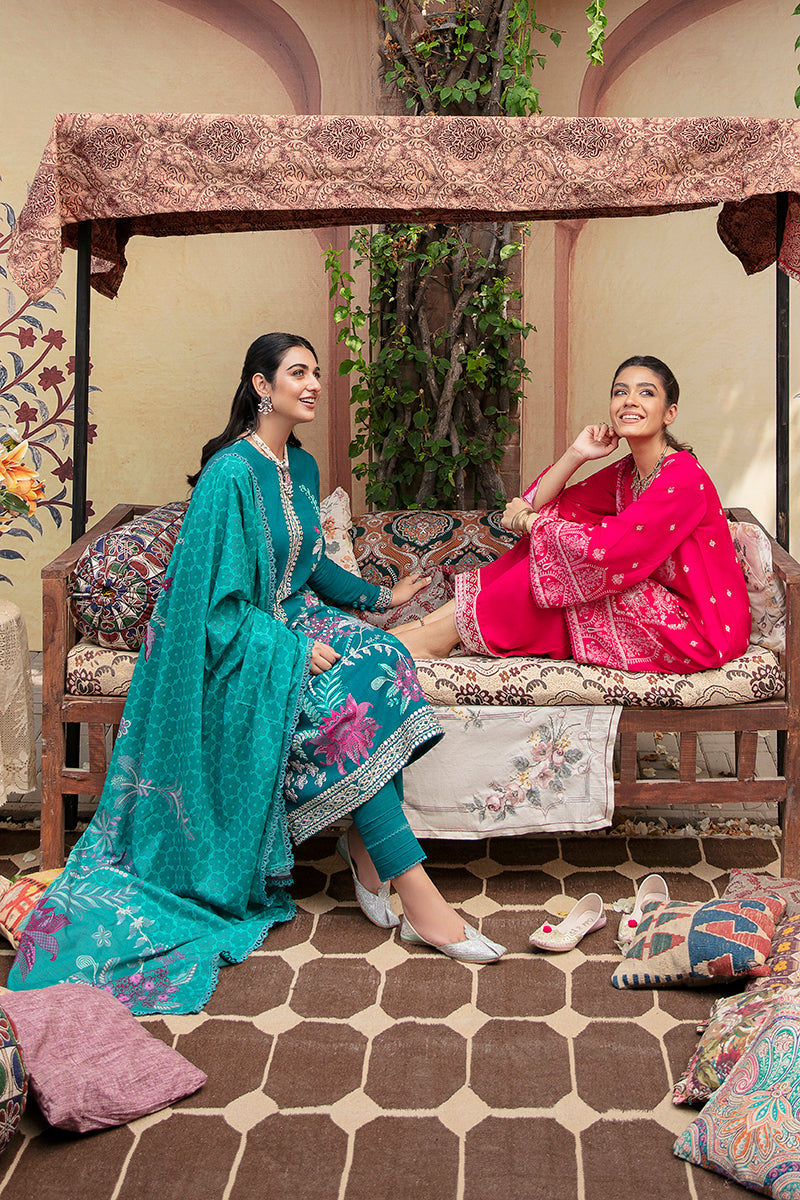 GARLAND BLOOM-3PC- EMBROIDERED KHADDAR SUIT