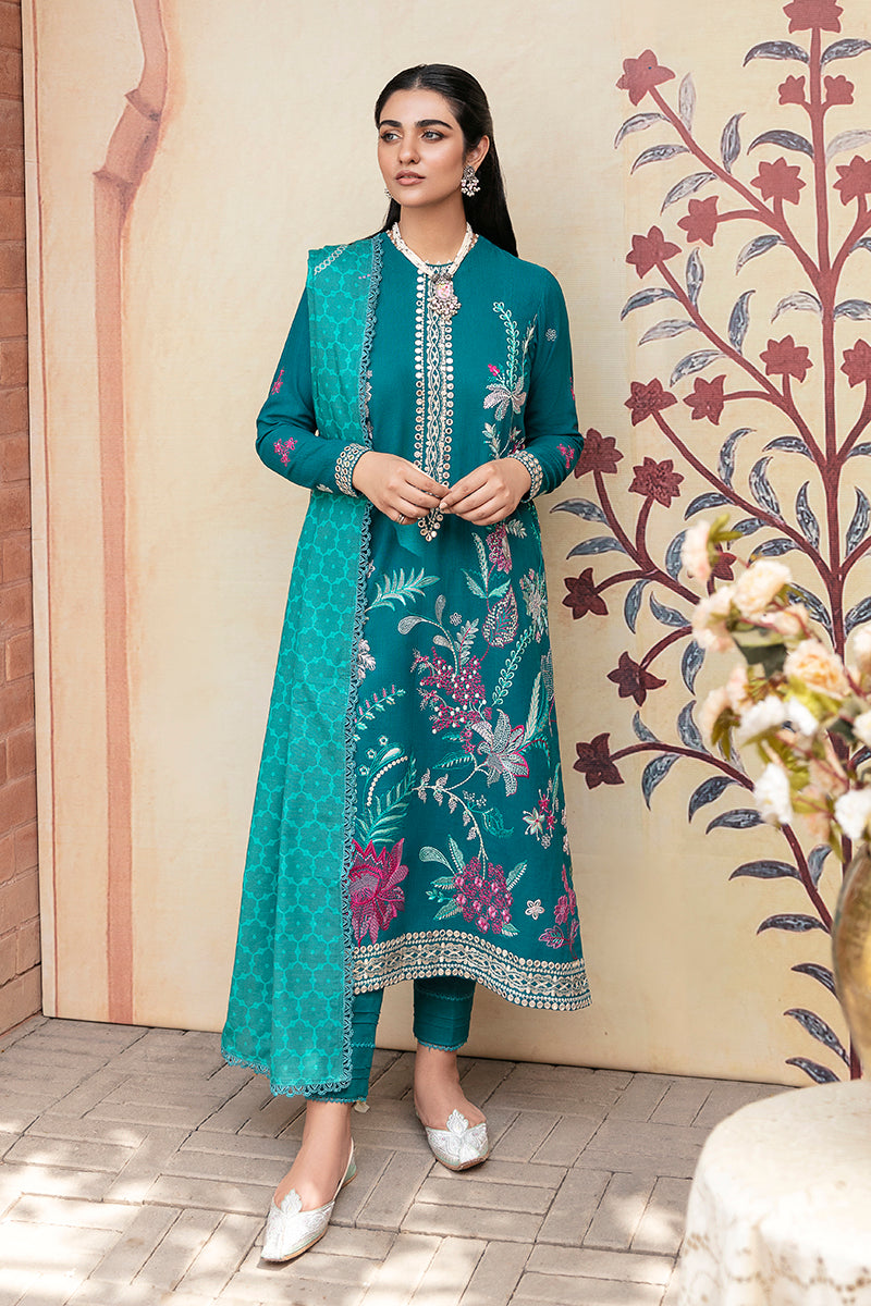 GARLAND BLOOM-3PC- EMBROIDERED KHADDAR SUIT