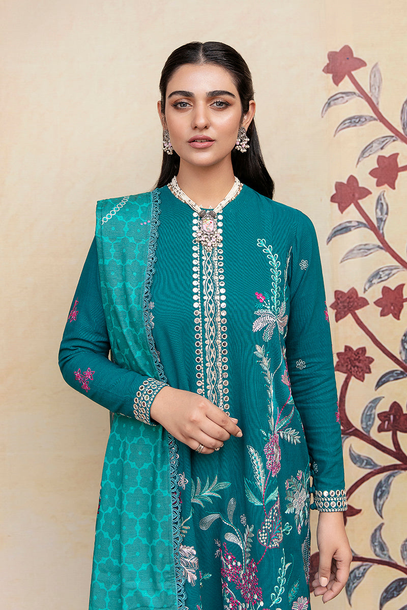 GARLAND BLOOM-3PC- EMBROIDERED KHADDAR SUIT