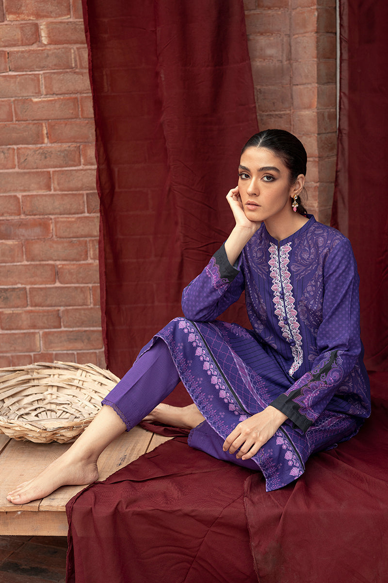 INDIGO GLAM-2PC- KHADDAR SUIT