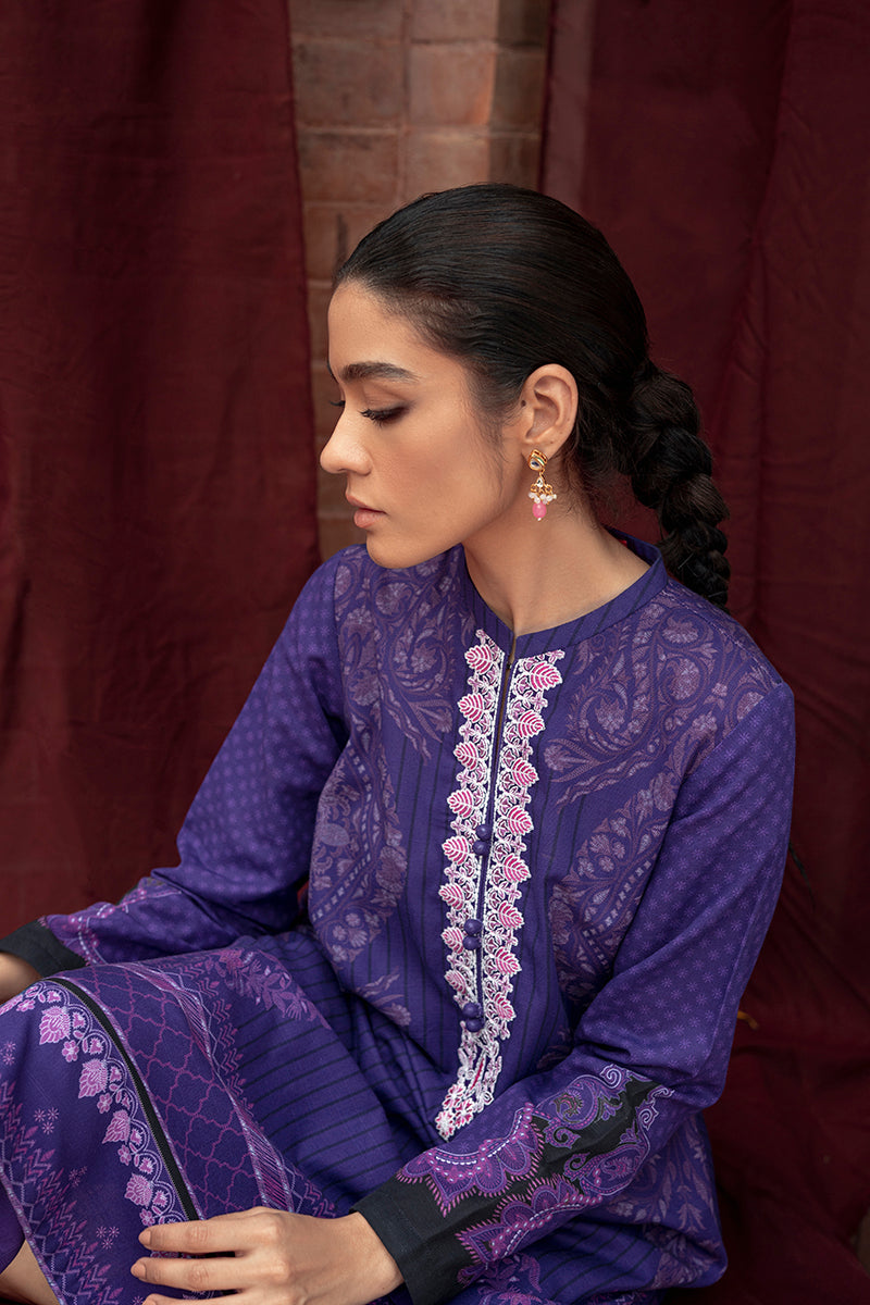 INDIGO GLAM-2PC- KHADDAR SUIT