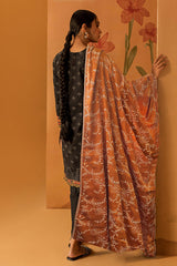 CHARCOAL GLINT-3PC DIGITAL PRINTED KHADDAR SUIT