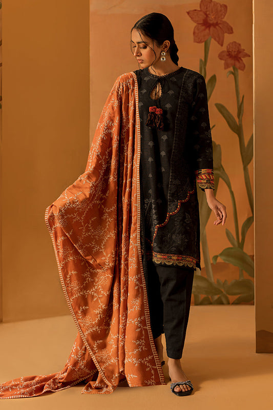 CHARCOAL GLINT-3PC DIGITAL PRINTED KHADDAR SUIT