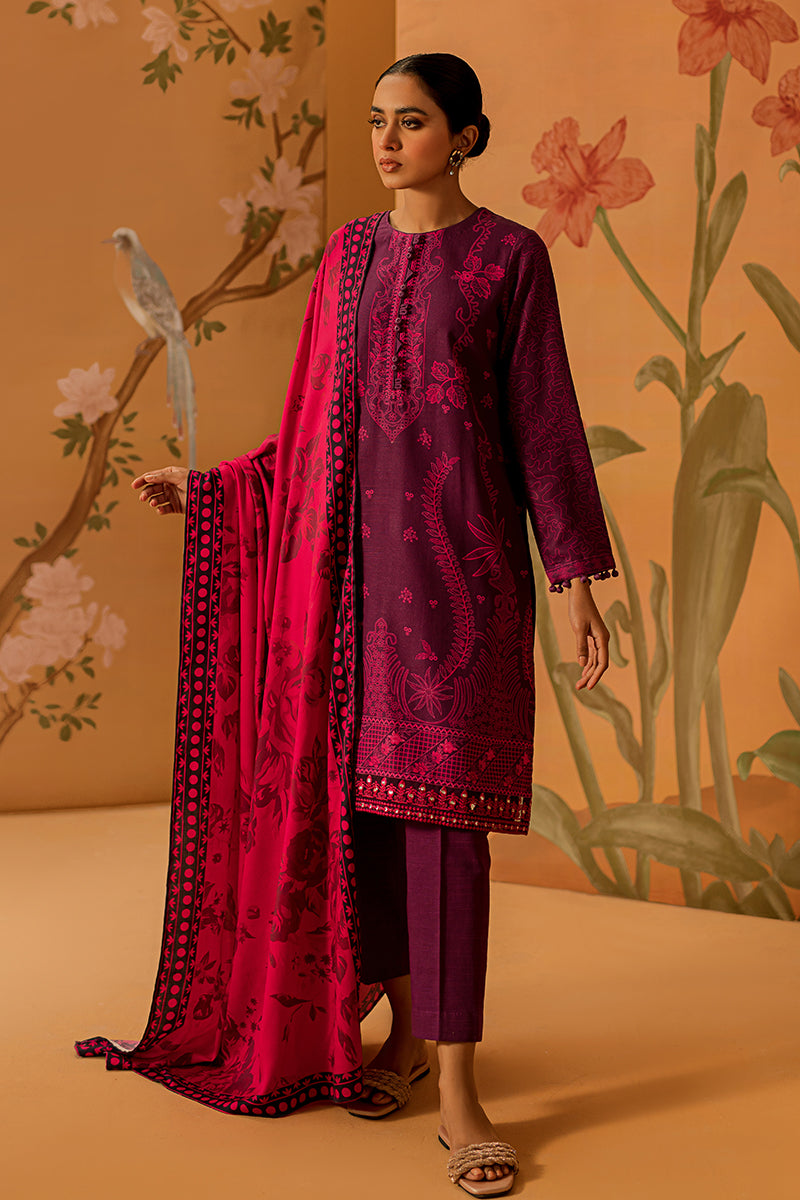 VIOLET FLAIR-3PC DIGITAL PRINTED KHADDAR SUIT