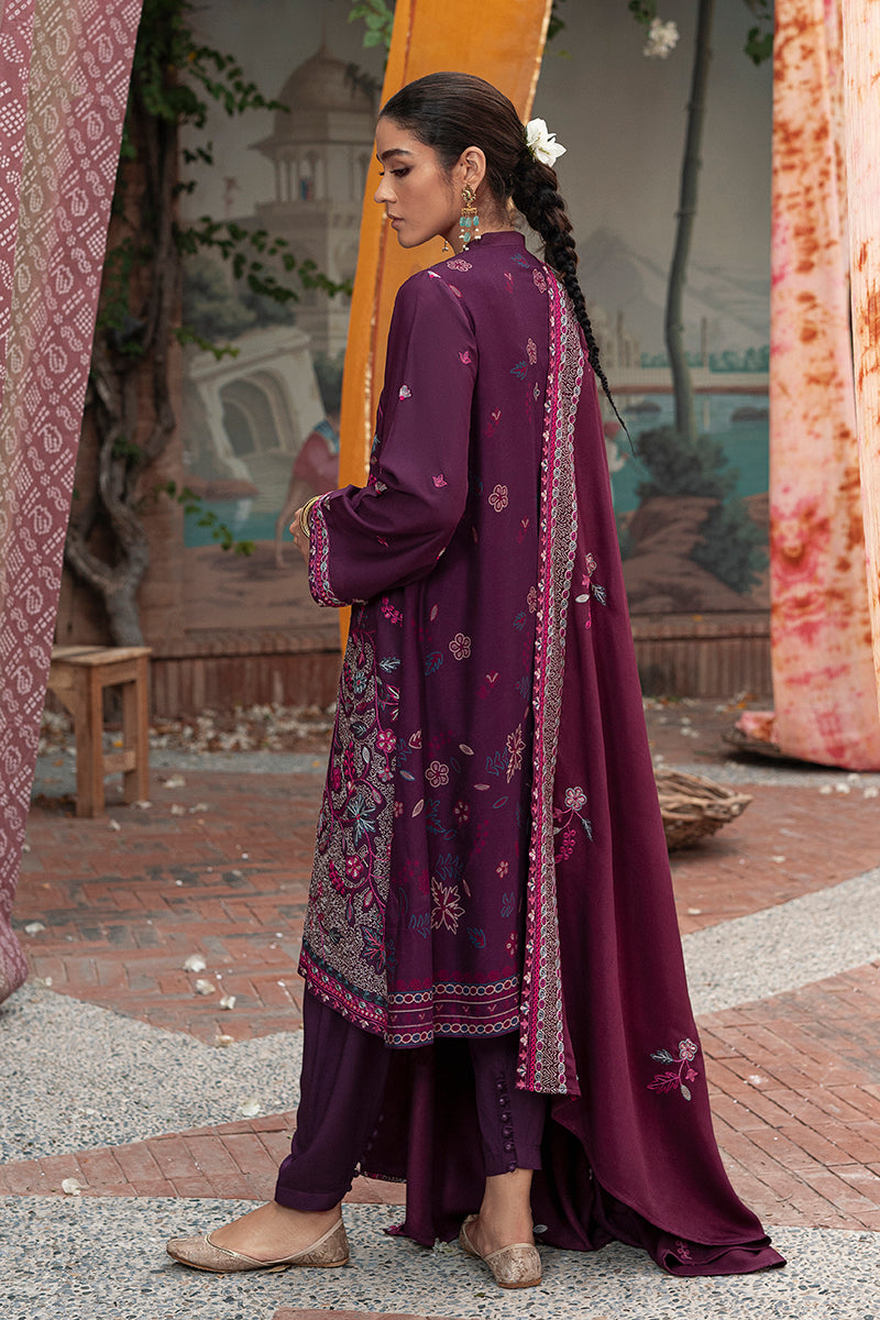COSMIC VIOLA-3PC- EMBROIDERED LINEN SUIT