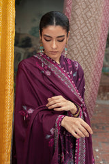 COSMIC VIOLA-3PC- EMBROIDERED LINEN SUIT