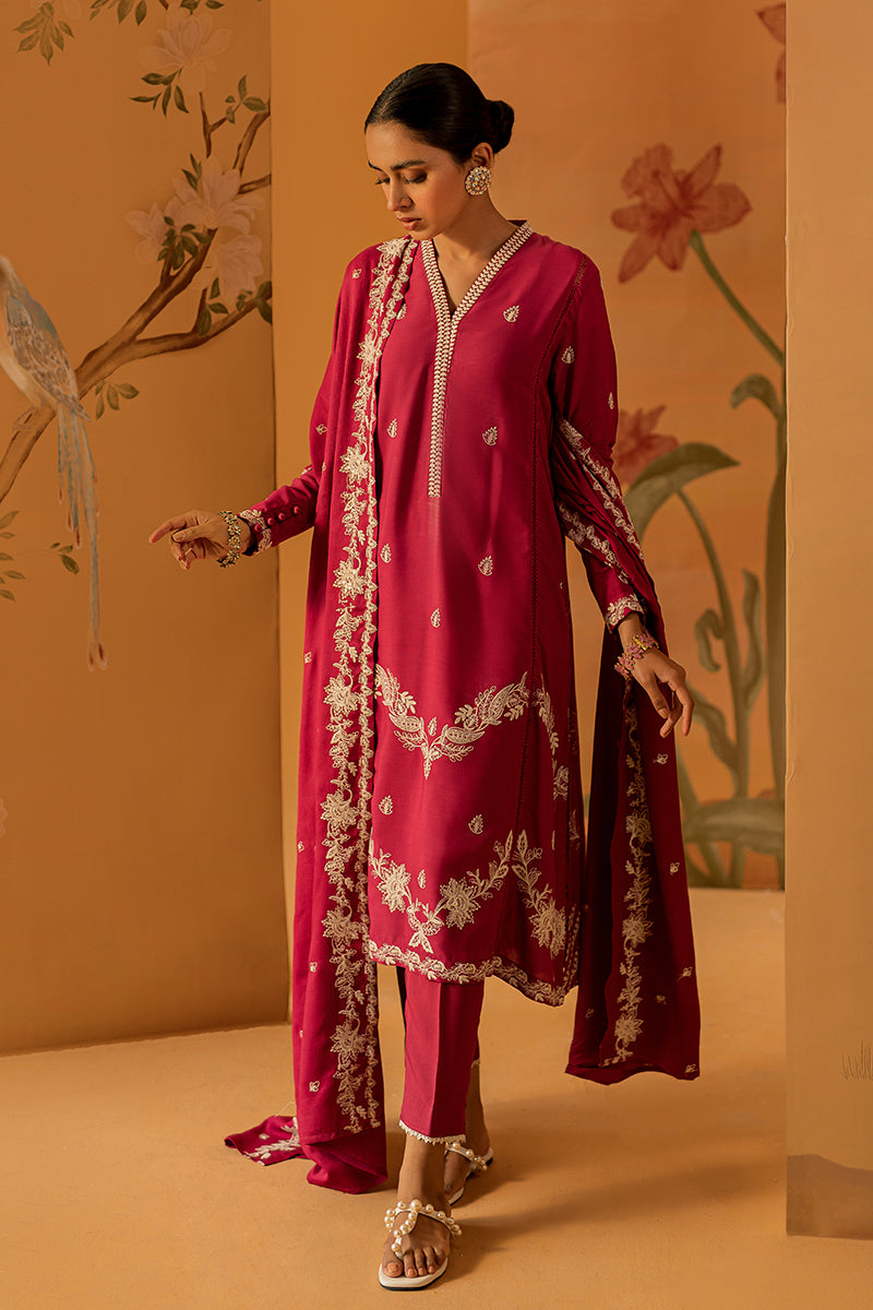 CARMINE TALE-3PC EMBROIDERED MARINA SUIT