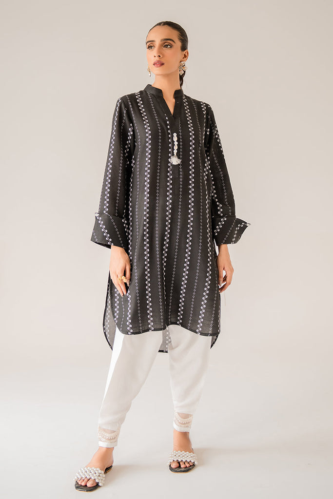 DARK OPAL PRINTED KHADDAR SHIRT