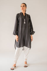 DARK OPAL PRINTED KHADDAR SHIRT