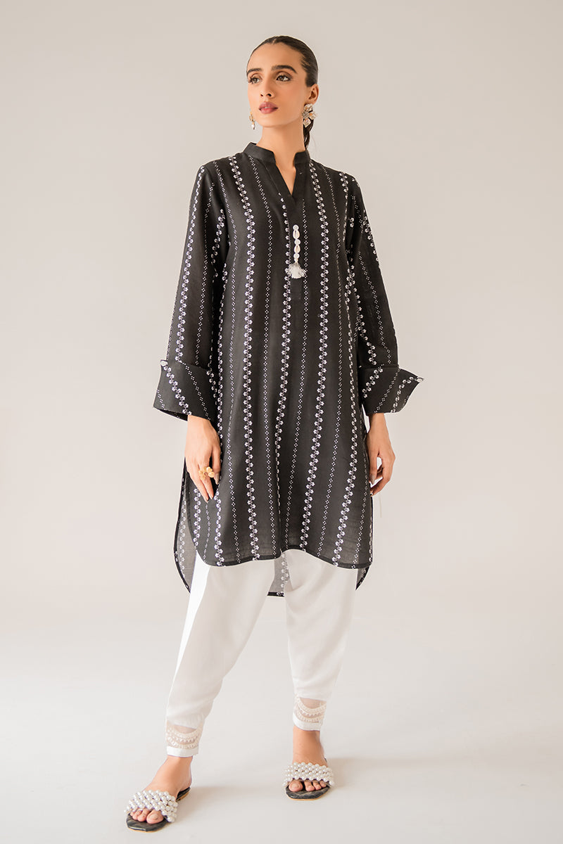 DARK OPAL PRINTED KHADDAR SHIRT
