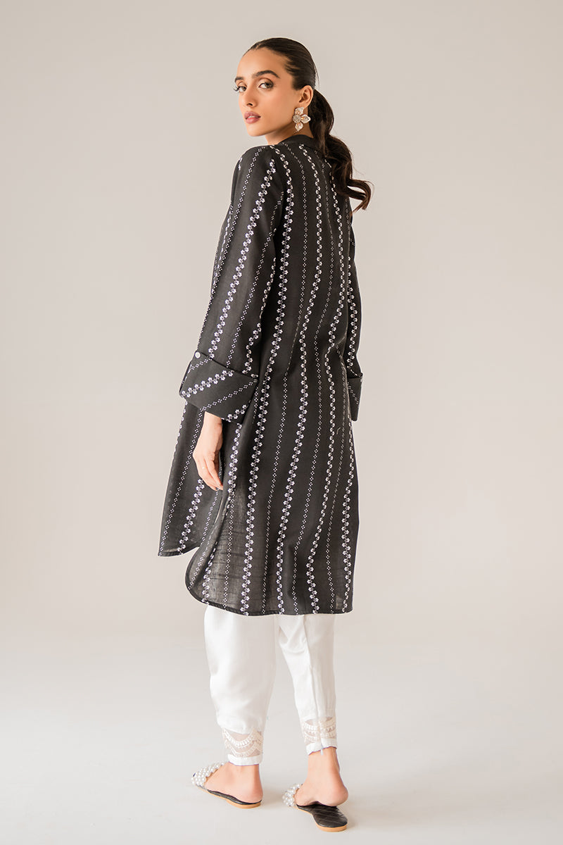 DARK OPAL PRINTED KHADDAR SHIRT