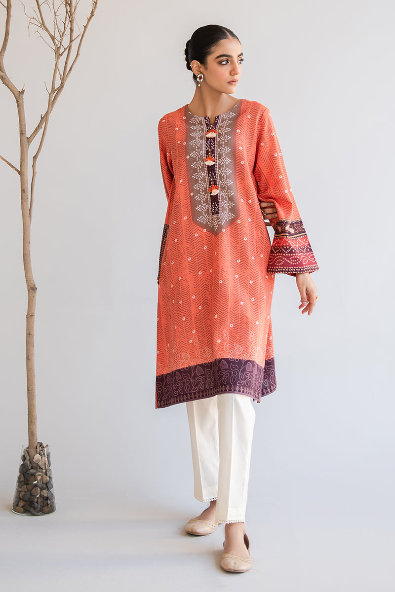 RELIC BLUSH KHADDAR PRINTED SHIRT