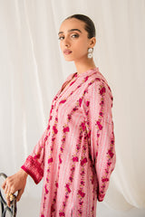PEACHY ROSEATE PRINTED LINEN SHIRT