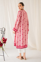 PEACHY ROSEATE PRINTED LINEN SHIRT