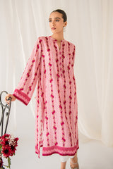 PEACHY ROSEATE PRINTED LINEN SHIRT