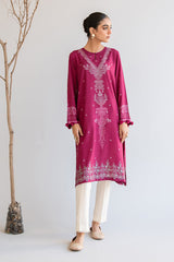 PLUM ORNATE DIGITAL PRINTED LINEN SHIRT