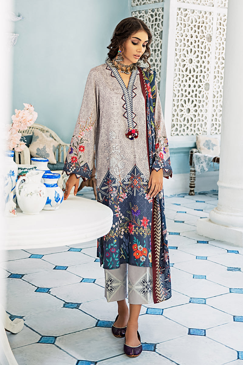 GRAY RUFFLE - 3 PIECE