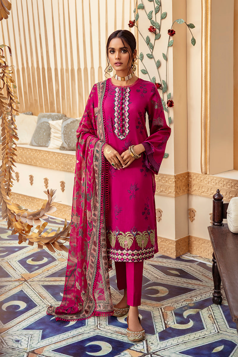 FUSCHIA STRUT - DIGITAL PRINTED LAWN - 3 PCS