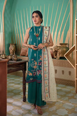 DEEP EMERALD - EMBROIDERED LAWN - 3 PCS
