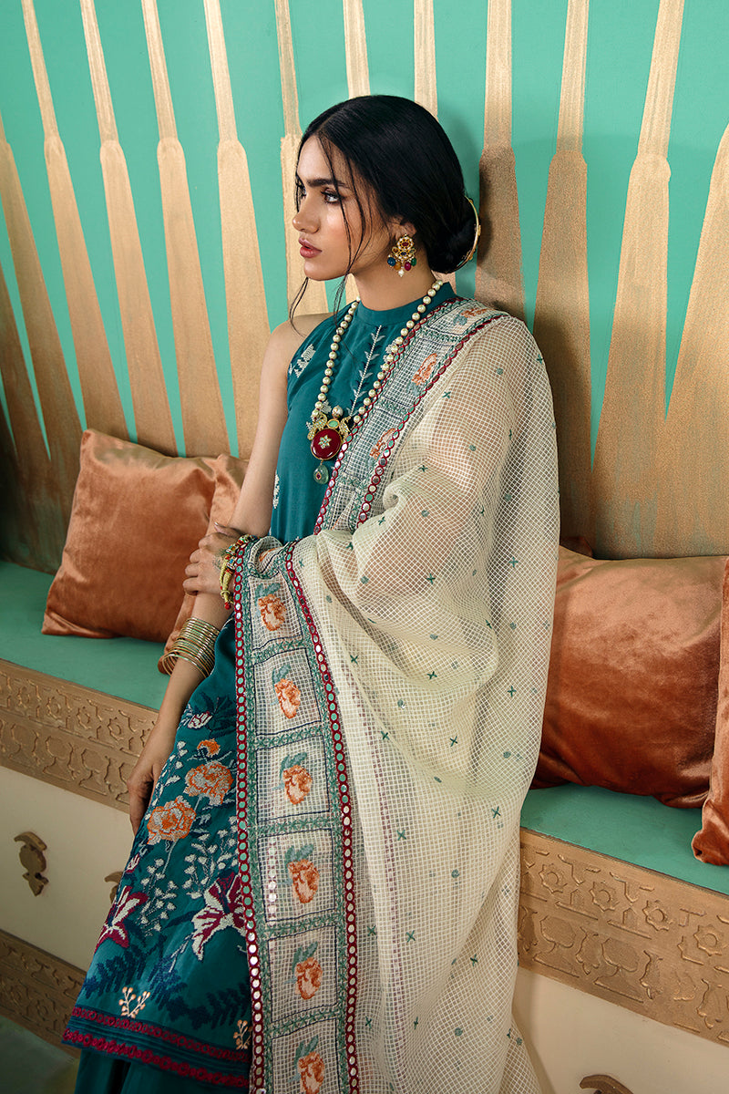 DEEP EMERALD - EMBROIDERED LAWN - 3 PCS
