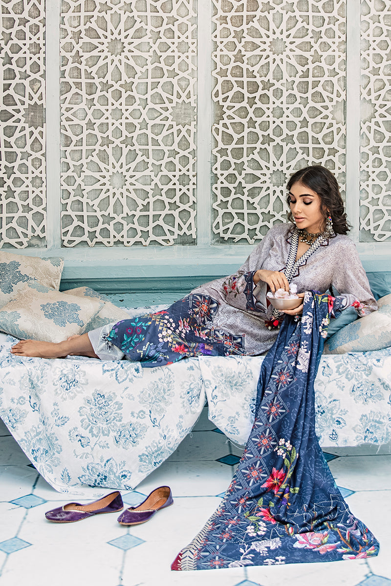 GRAY RUFFLE - 3 PIECE