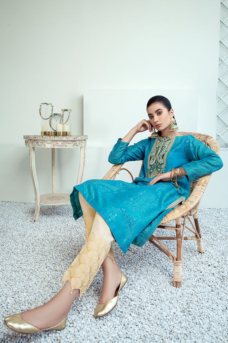 MINERAL AQUA - EMBELLISHED SHIRT