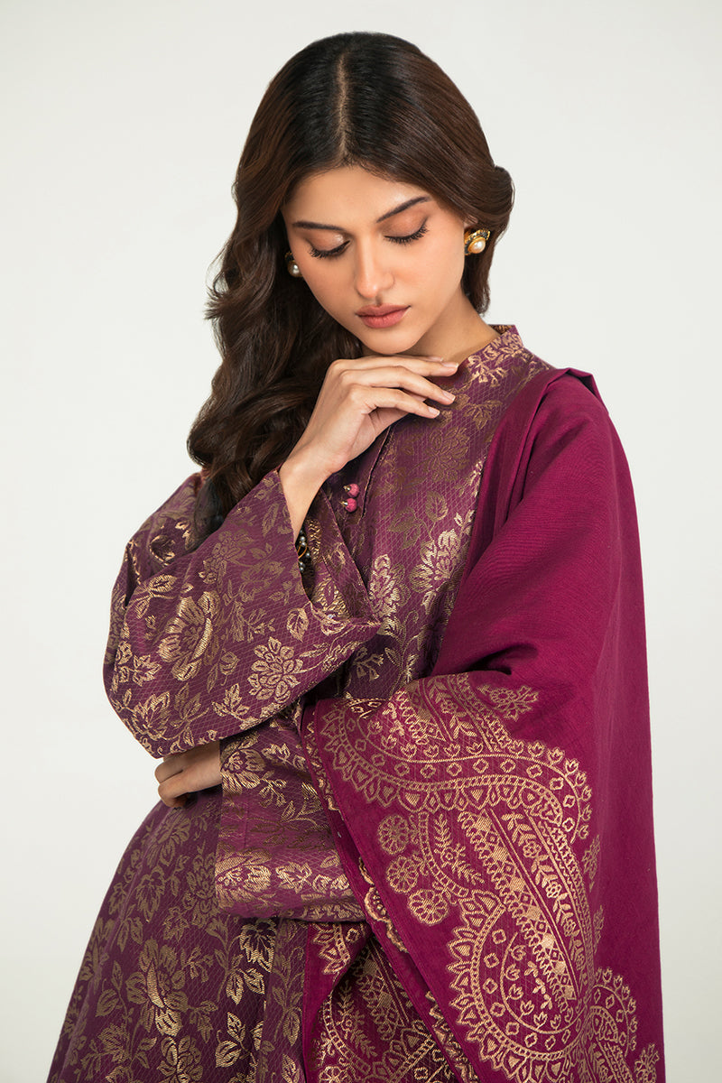 ORCHARD GLARE-A-3PC COTTON JACQUARD SUIT