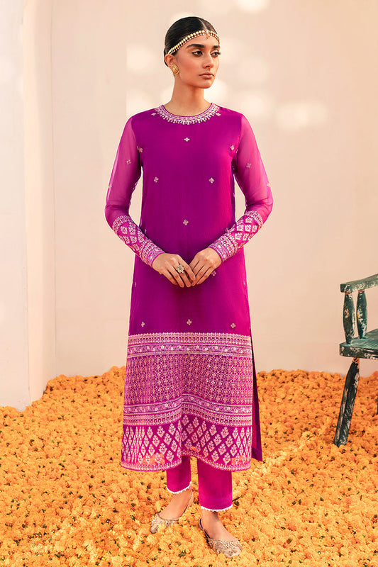 MAGENTA PLUSH EMBROIDERED SHIRT