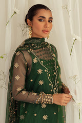 EMERALD CEYLON-4PC ORGANZA EMBROIDERED SUIT