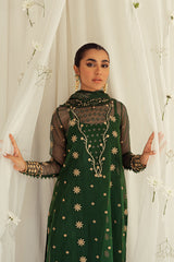 EMERALD CEYLON-4PC ORGANZA EMBROIDERED SUIT