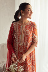 CRIMSON RUBY-4PC CHIFFON EMBROIDERED SUIT