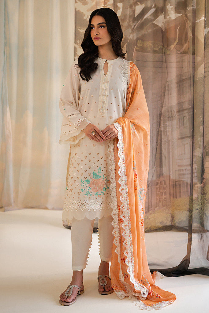 CORAL FLECK-3PC LAWN EMBROIDERED SUIT