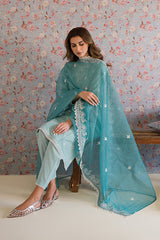 CORSICAN PEARL-3PC EMBROIDERED LAWN SUIT