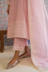 ICY PINK-3PC EMBROIDERED LAWN SUIT