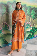 DAISY GOLD-3PC EMBROIDERED LAWN SUIT