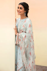 MISTY BLUE-3PC PRINTED LAWN SUIT