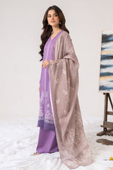 MAUVE GLINT-3PC PRINTED LAWN SUIT
