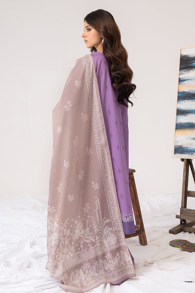 MAUVE GLINT-3PC PRINTED LAWN SUIT