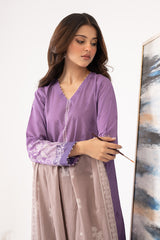 MAUVE GLINT-3PC PRINTED LAWN SUIT