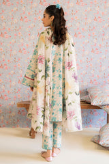BLUE MIST-3PC PRINTED LAWN SUIT