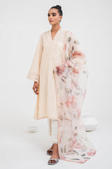 PEACH FLORISTA-2 PIECE CAMBRIC EMBROIDERED SUIT