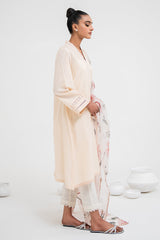PEACH FLORISTA-2 PIECE CAMBRIC EMBROIDERED SUIT
