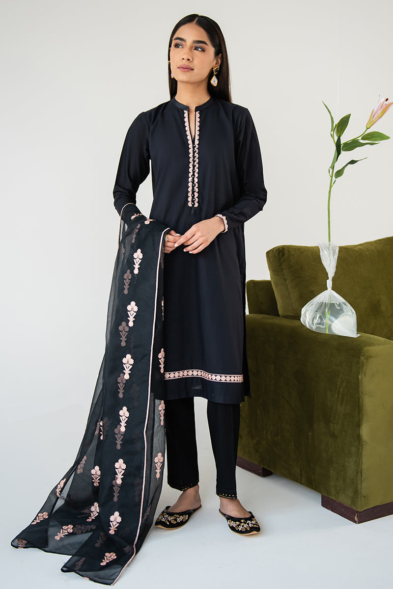 EBONY BLOOM-2 PIECE (SHIRT & DUPATTA)