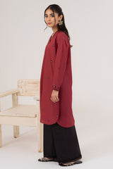 VERMILLION LAWN EMBROIDERED SHIRT