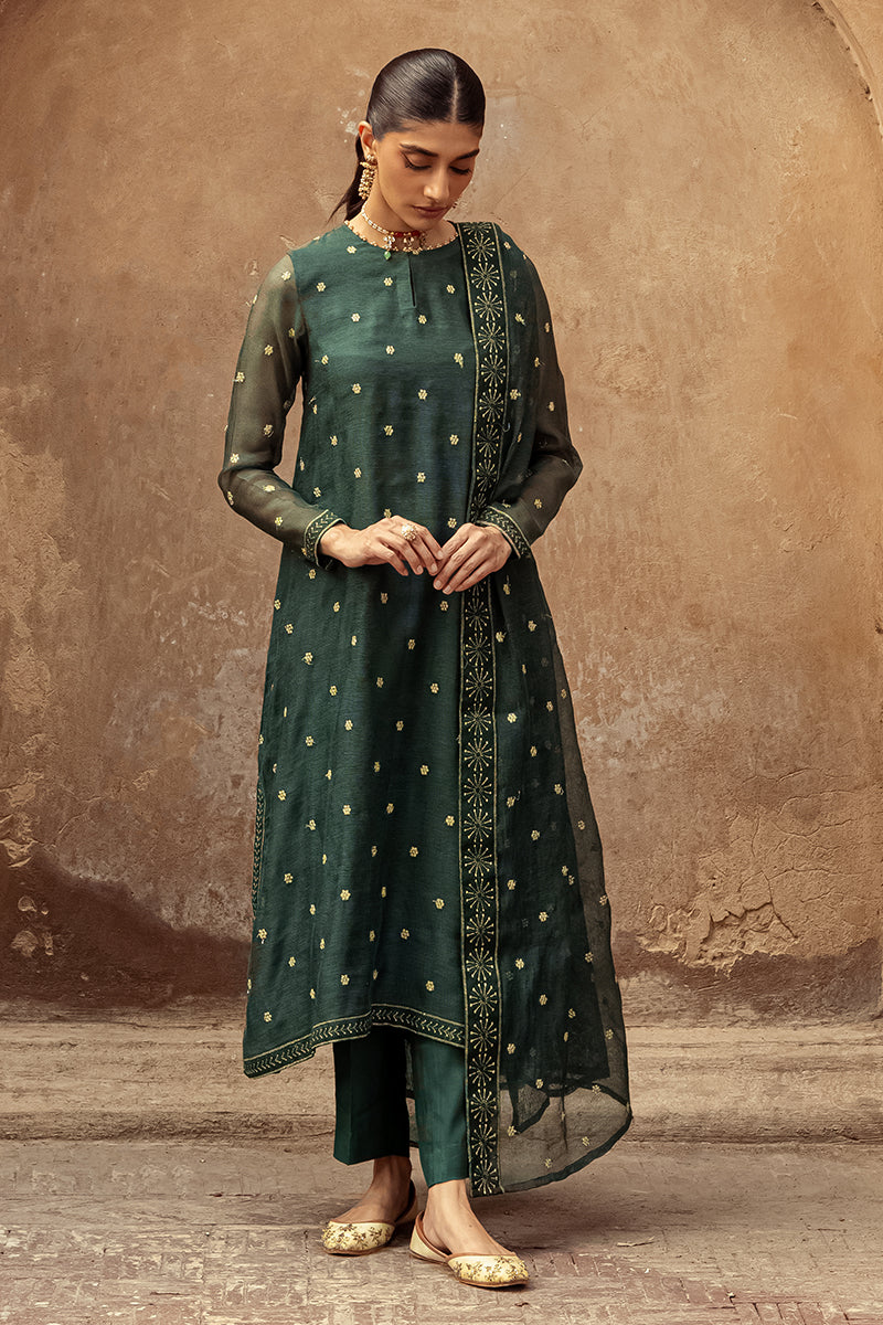 DUSTY JADE-2 PIECE (SHIRT & DUPATTA)