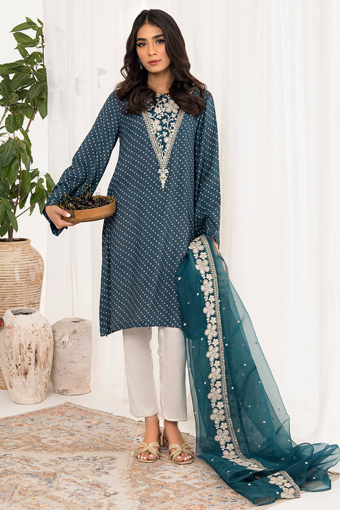 MOASIC BLUE-2PC (SHIRT & DUPATTA)