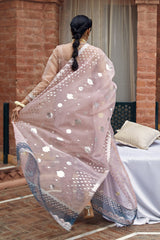 VERSILLIA FLEUR-3 PIECE ORGANZA EMBROIDERED SUIT