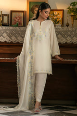 GRIZZLED PEARL-3PC EMBROIDERED SUIT