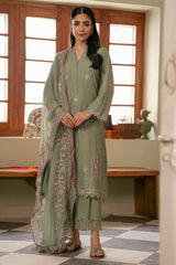 ETHEREAL SMOKE-3PC EMBROIDERED SUIT